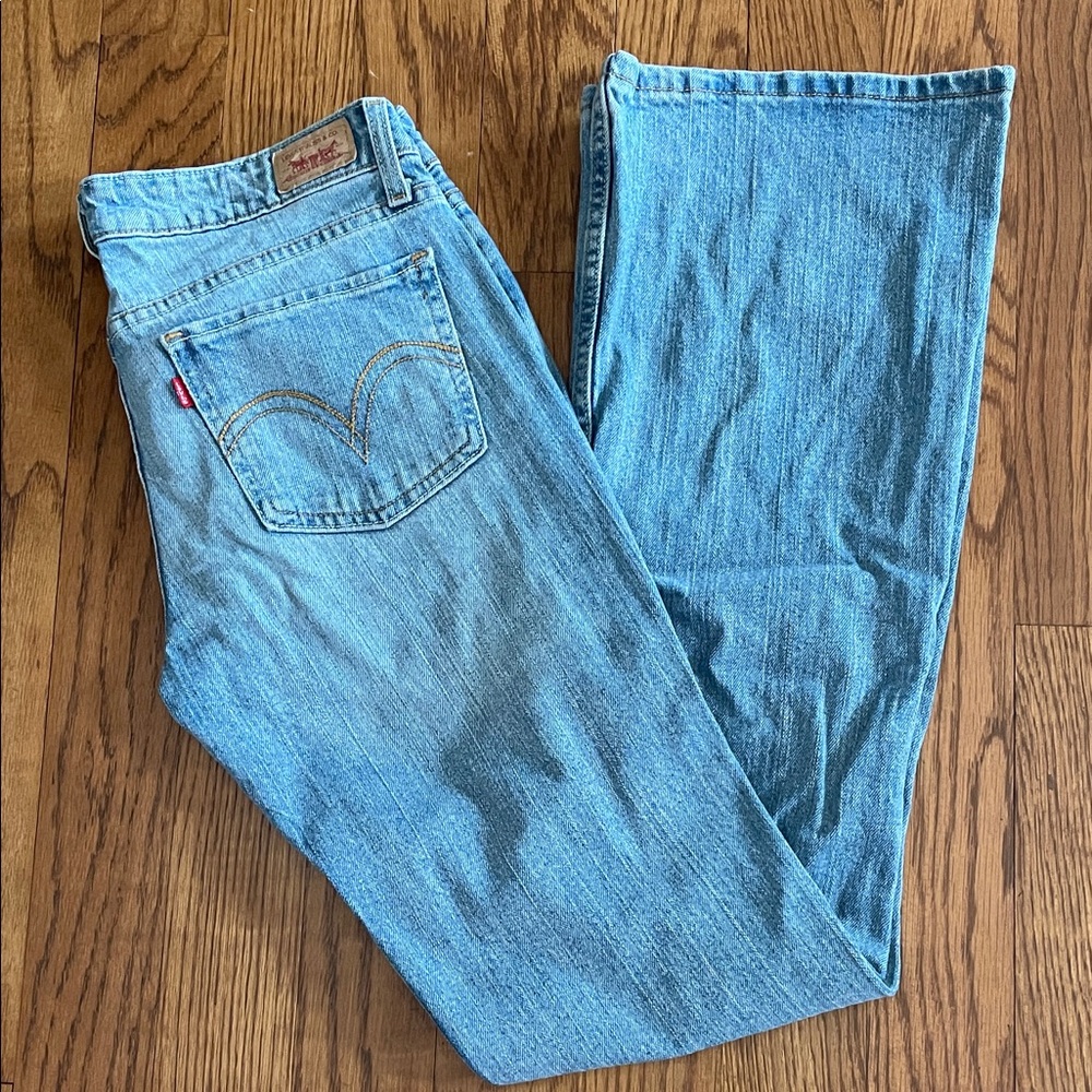 Levi's Ladies 518 Super Low Boot Cut Light Blue Jeans